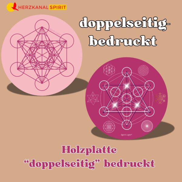 Holzplatte für Kristallgitter-Aufstellungen doppelseitig bedruckt